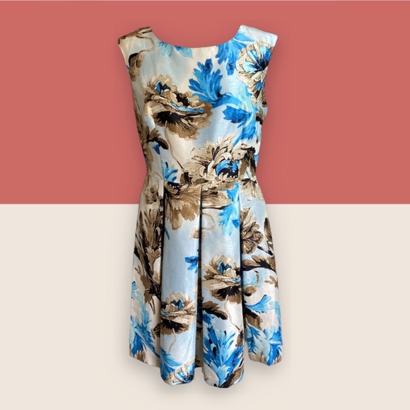 🥳 HP💙 EUC 50S VINTAGE STYLE FLORAL DRESS SZ 10 - Picture 3 of 10